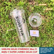 STARINDO 26oz CUP GLASS SCREEN PRINTING NEW SUPER JUMBO CUP SIZE 26oz & ONE PACKAGE WITH LID LID/
