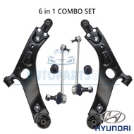 [6 IN 1 COMBO SET] Hyundai OEM Front Lower Arm / Stabilizer Link / Bush for Hyundai Starex A1 A2