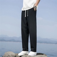 2023 Summer Men's Trousers Cotton Thin Soft Linen Fashion Casual Pants Solid Color Breathable Loose Straight Pants Streetwear