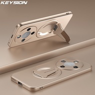 KEYSION Magnetic Phone Case for HONOR X9d 5G X9c Smart Metal Paint Upright Kickstand Shockproof Cove