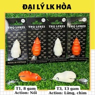 Mồi câu lure nhái hơi TNQ T1 (8g-Nổi) và T3 (13g-Lửngchìm)