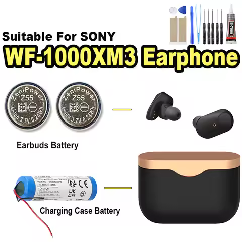 NEW Battery For Sony ZeniPower WF-1000X WF-1000XM3 WF-SP700N TWS Earbuds Earphone CP1254 Z55 WF-SP90