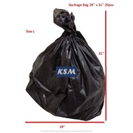 Garbage Bag 29'' x 31'' 20pcs / L Sack Trash / L Trash Plastic