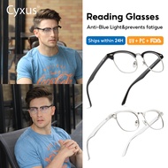 Cyxus Computer Gaming Glasses  Anti Blue Glasses Half Rim UV Eyestrain for Men/Women Eyewear 8056