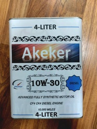 Motor Oil Akeker Advanced Fully Synthetic CK4 CF4 10W-30 10W30 DIESEL 4L น้ํามันเครื่อง