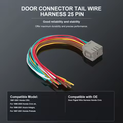 Front Driver/Passenger Side Door Connector Pigtail Wire Harness For 96-00 Civic 97-01 C-RV 96-01 Acu