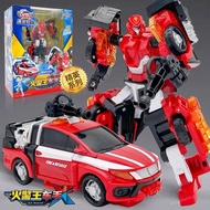 Kabao Car God กลับมาจากการโหลดใหม่ Fire King Driver หุ่นยนต์รถแปลงร่างเด็กของเล่น KingKong Gabao