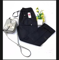 Celana Panjang Wanita Karet Pinggang/ Baggy Pants Serut/ Celana Kerja American Drill/ Baggy Kerut