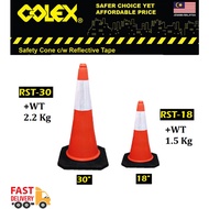 Colex 18" 30" COLEX Safety Cone Traffic Warning Equipment Warning Post Reflective Safety Cone PVC