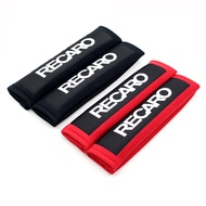 1Pair Recaro Red Black Cotton Shoulder Racing Car Seat Belt Strap Padding Cover