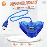 PIMART Converter USB 2 Slot Joypad 2 in 1 Controller Joystick PS2 PS3 to PC 2 Player PS2 Controller 