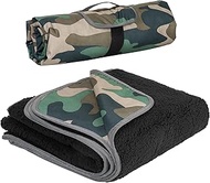 Tirrinia Outdoors Waterproof Throw Blanket, 51”x 59” Sherpa Fleece Stadium Windproof Mat for Boat, T