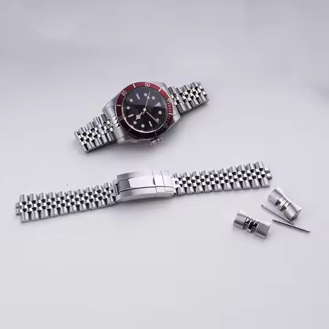 For Black Bay 41/Black Bay 58 Watch Band 20mm 22mm Luxury Curved End Silver Steel Jubilee Strap Brac