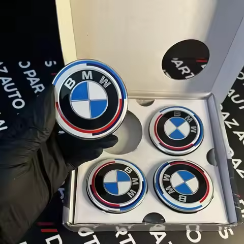 4Pcs 56/68mm Floating Wheel Center Caps for BMW 50th Anniversary – Fit E39 E46 E60 F10 F30 G20 X3 X5
