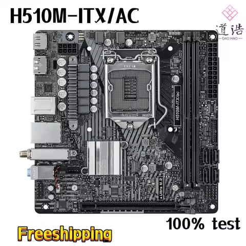 For ASROCK H510M-ITX/AC Motherboard 64GB PCI-E4.0 HDMI M.2 LGA 1200 DDR4 Mini-ITX H510 Mainboard 100