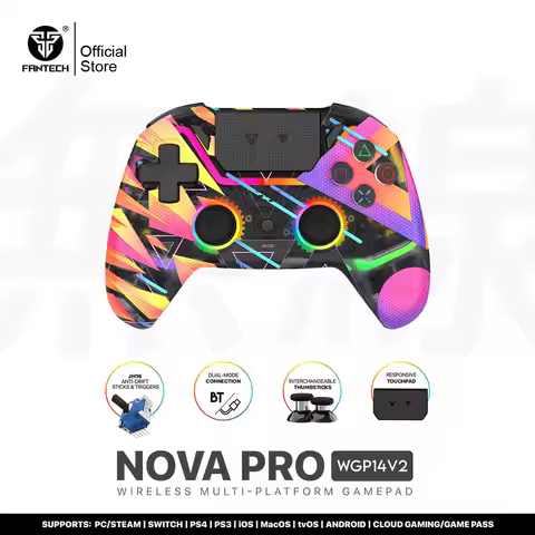 FANTECH NOVA PRO WGP14V2 Gaming Controller Anti-Drift Hall Effect Sticks and Force-switchable Tirgge