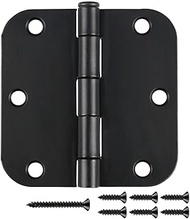 30 Pack Matte Black Door Hinges 3.5 x 3.5 Inch, Rounded Interior Door Hinges with 5/8"Radius, Heavy-