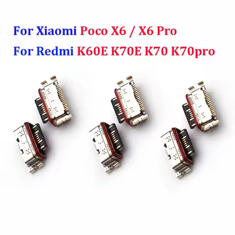10-50Pcs USB Charging Port Connector For Xiaomi Redmi K60E K70 K70E K70 Pro Poco X6 X6 Pro Mobile Re