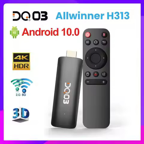 DQ03 Mini TV Stick Android 10 QuadCore ARM Cortex A53 2G16G Support 4K@60fps HDR10+ 2.4G&5.8G Dual W