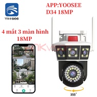 【Fnkvision】Camera Yoosee 4 mắt/2 mắt 18MP - xem 360 độ không góc chết ban đêm có màu hai giao diện q