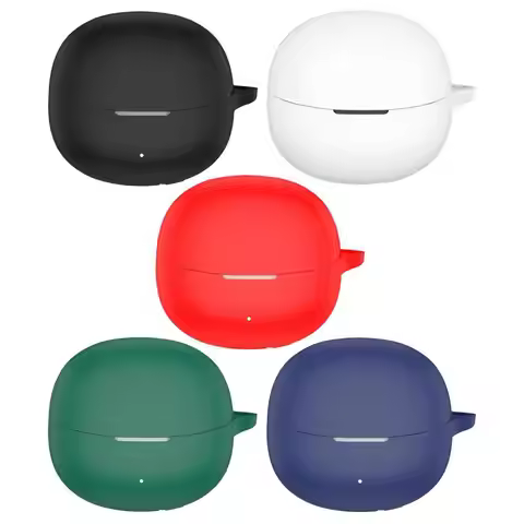 Silicone Case For QCY Melobuds Pro Case Wireless Earbuds Protective Cover with Carabiner Shockproof 