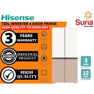 (Free Delivery Kedah,Penang & Perlis)Hisense 720L 4 Doors Inverter Refrigerator Peti Sejuk 冰箱 RQ768N