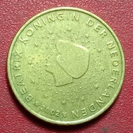 Koin Belanda 50 Euro Cent - Beatrix (1st map)