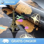 WALL STICKER WORLD MAP WALL DECORATION STICKER WORLD MAP SCRATCH MAP