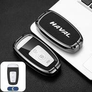 Haval Key Shell Zinc Alloy Leather Key Cover Full Wrap Smart Key Case Anti-fall Car Key Case Protect