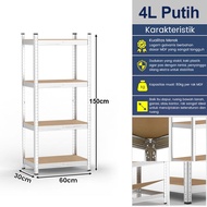 Rak Besi Susun Serbaguna 4susun 5 susun gudang rak besi Siku boltless shelves Gratis kaki karet