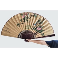 Large Wall Fan Brush Painting Authentic Japanese Vintage hanging