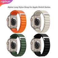 MJSHUN【Official Authentic】New Alpine Loop Nylon Strap for Apple Watch Ultra 49 46 45 44 42 41 40 38m