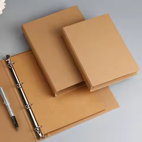 New Kraft Paper Kraft Paper Binder Cover A5 B5 A4 Vintage Binder File Clip File Bag