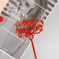 ป้ายอะคริลิคปักเค้ก Happy Anniversary