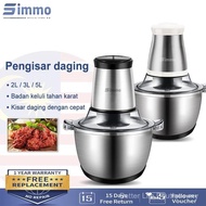 SIMMO Meat Grinder Food Processor 2L Stainless Steel Meat Shredder Garlic Grinder Multifunctional El