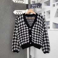 Autumn Cardigan Rajut / Outer Cardigan Rajut Houndstooth