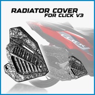 ◐ ❍ ∣ HONDA RADIATOR COVER CLICK 125i 150i V2 V3 RADIATOR COVER CARBON FOR MOTORCYCLE