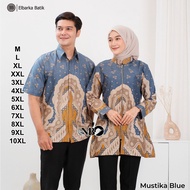 KEMEJA KATUN Couple Jumbo Men's and Women's Batik Tops - Short Sleeve Shirts - Zipper Blouse for Nur