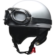 LEAD Vintage Half Motorcycle Helmet CR-750 - Black, Free Size (57-60cm)