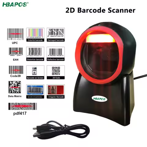 2D Omnidirectional Barcode Scanner 1D 2D QR Code Desktop Auto Sense Bar Code USB PDF417 Data Matrix 