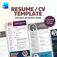Resume/CV template Microsoft Words format Job resume 30 Sets Resume 20 Sets CV