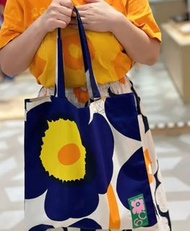 芬蘭Marimekko Unikko 60周年紀念款托特包 時尚印花帆布袋 休閒手提袋