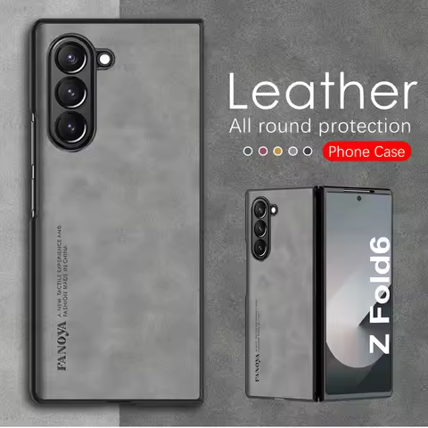 For Samsung Galaxy Z Fold 6 7 Case Lambskin Leather Slim Back Cover ZFold6 ZFold7 Z Fold7 Fold6 5G C
