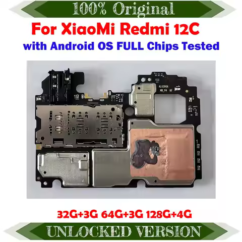 Full Working Unlocked Main Mobile Board Mainboard For Xiaomi REDMI 12C Motherboard With Chips Circui