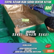 A20 square fish pond tarpaulin size 3x4x1 3x4x75 3x6x1 already in square shape