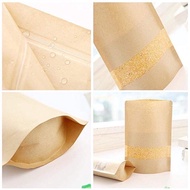 50pcs brown kraft paper bag/ziplock bag/storage zipper for food storage/cookies bag/packaging