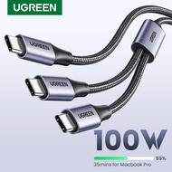 UGREEN 100W Type C 2-in-1 Fast Charging Cable E-Marker for iPhone 15 Series Samsung S24 S23 Ultra iP