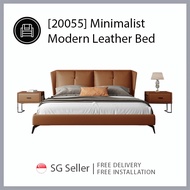 HAMMAD KENNY King Queen Size Leather Bed Frame