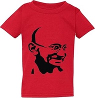 Mahatma Gandhi Hindi Indian Hero Red T-Shirt Tee Baby Toddler Kids Boy Girl, Red, 6 Years