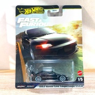 HONDA HOT WHEELS PREMIUM 1993 CIVIC COUPEHONDA/COUPE EX EJ1 FAST & FURIOUS BLACK DIECAST HOTWHEELS